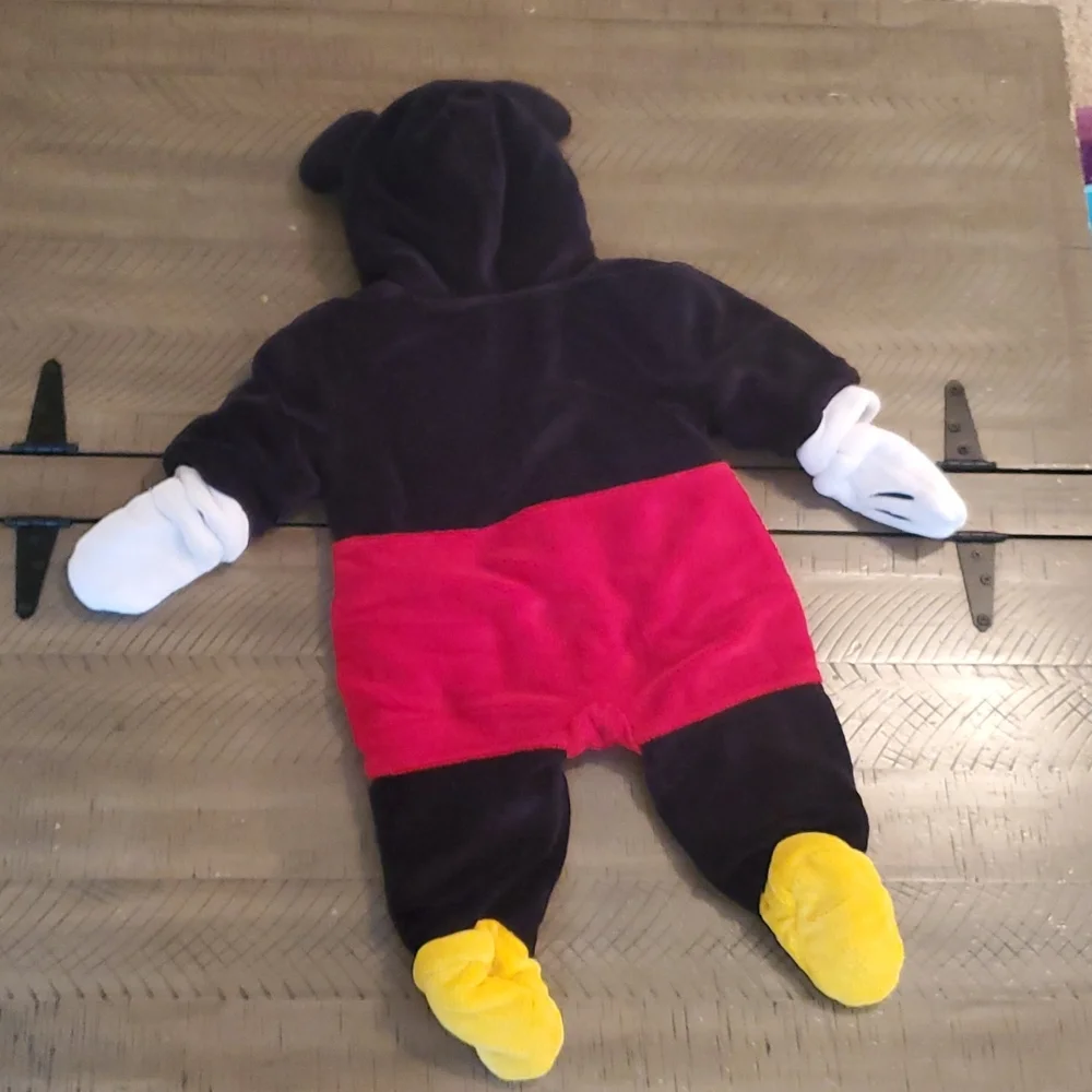 Fleece Mickey Mouse Zip Up Suit 3-6 months - Picture 6 of 7